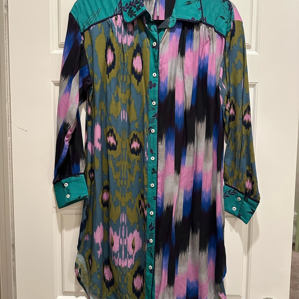 Anthropologie Colorful Shirt Dress